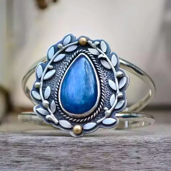 Jewelry - 💙 Unique Floral Blue Opal Trendy 925 Ring 💙
